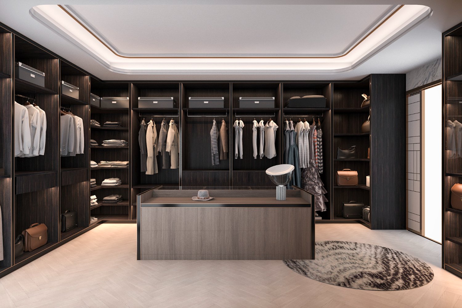 vestidor elegante con ropa