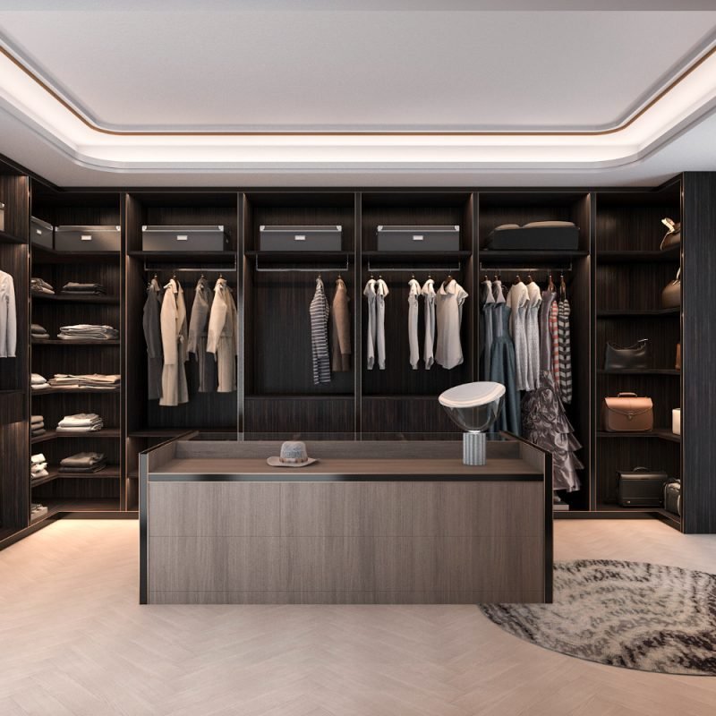 vestidor elegante con ropa
